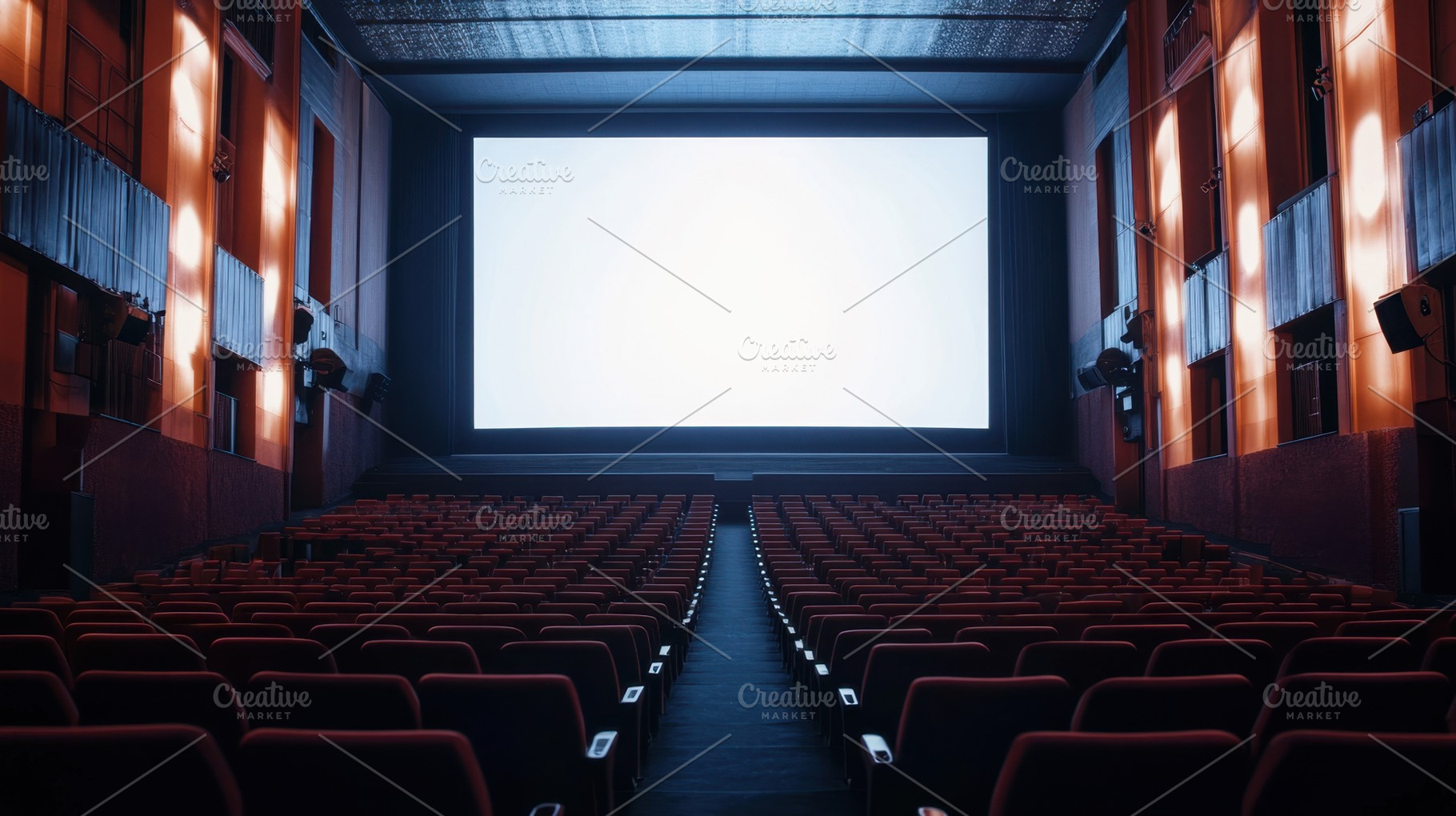 Empty cinema ready for the show, a Photo by Beautiful things