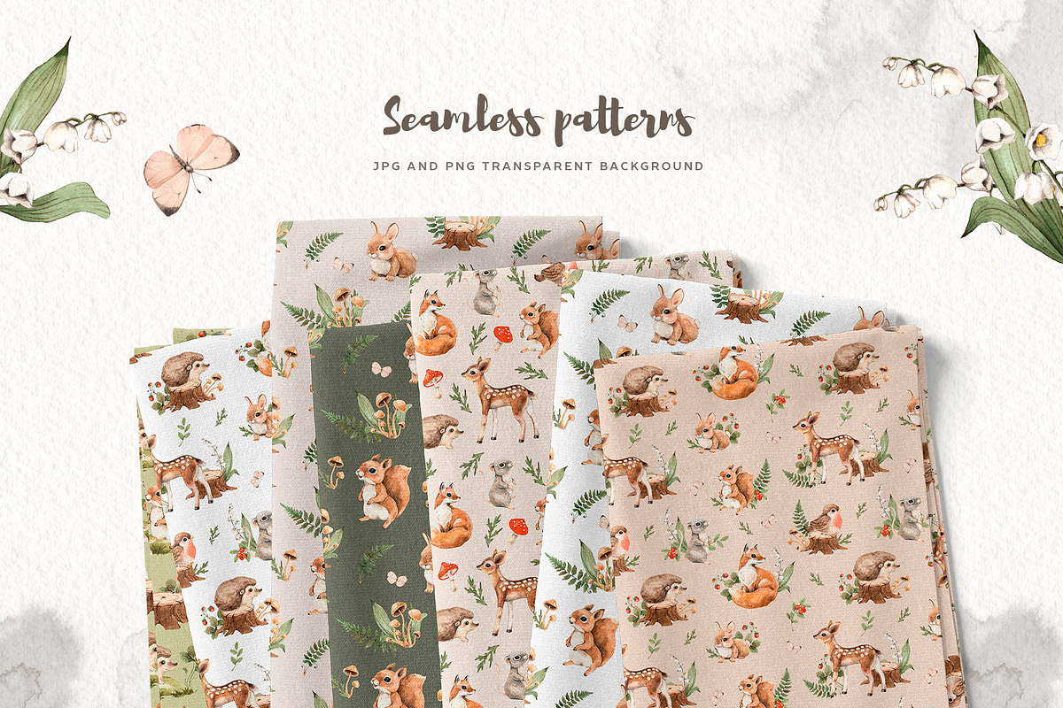 Watercolor Forest Little Animals set, an Animal Illustration by Alamella (Photo 8 of 17)