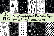 Christmas Digital Printable Paper, a Texture Illustration by Daily.Designs (Thumbnail 1 of 4)