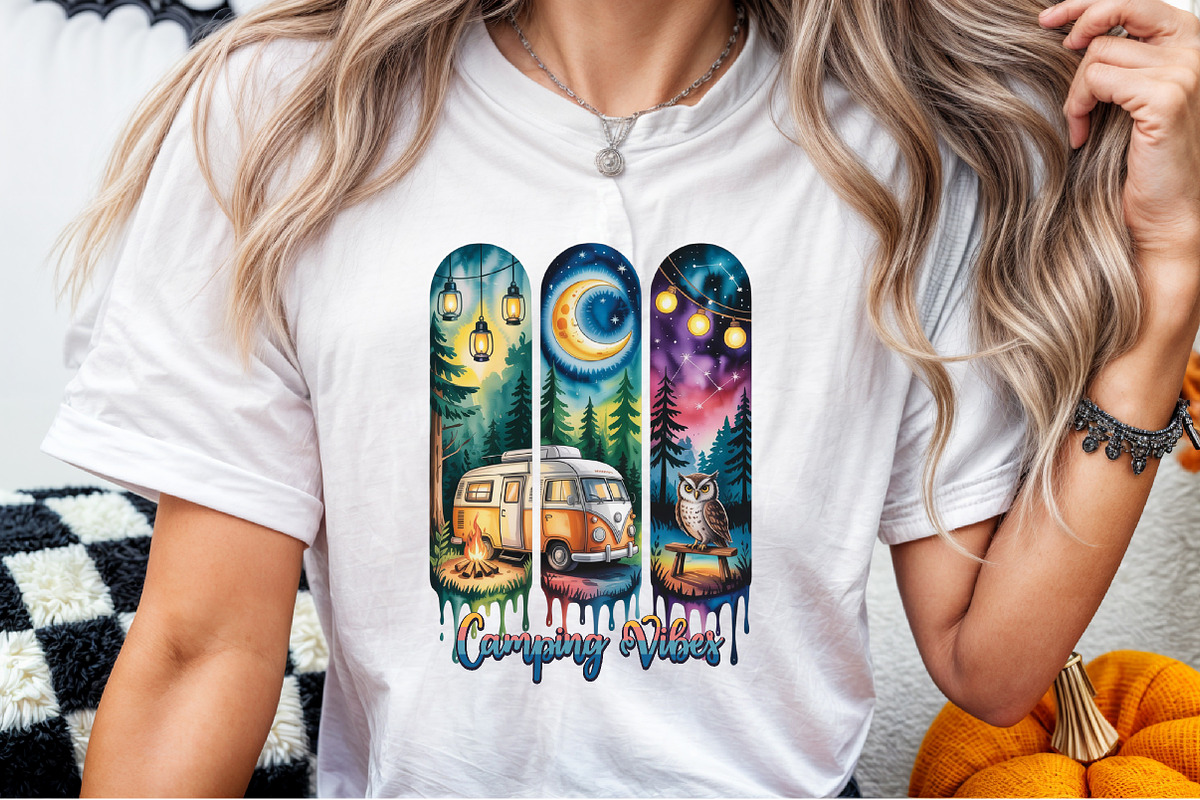Camping Vibes Brushstroke Sublimatio, an Illustration by Sublimation Artist (Photo 2 of 9)