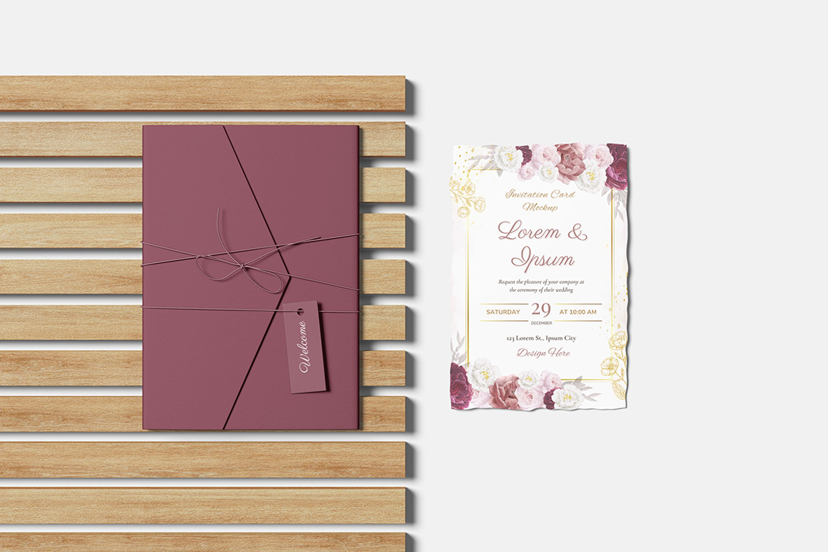 Invitation Card Mockup for Branding, an Advertising Mockup by Indah (Photo 4 of 6)