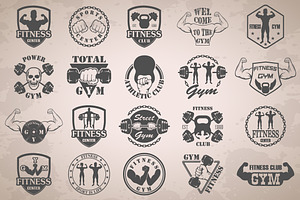 Fitness gym icons