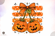 Striped Pumpkin Cherries Png,Vintage, a Seasonal Illustration by Libby Wishes (Thumbnail 1 of 3)