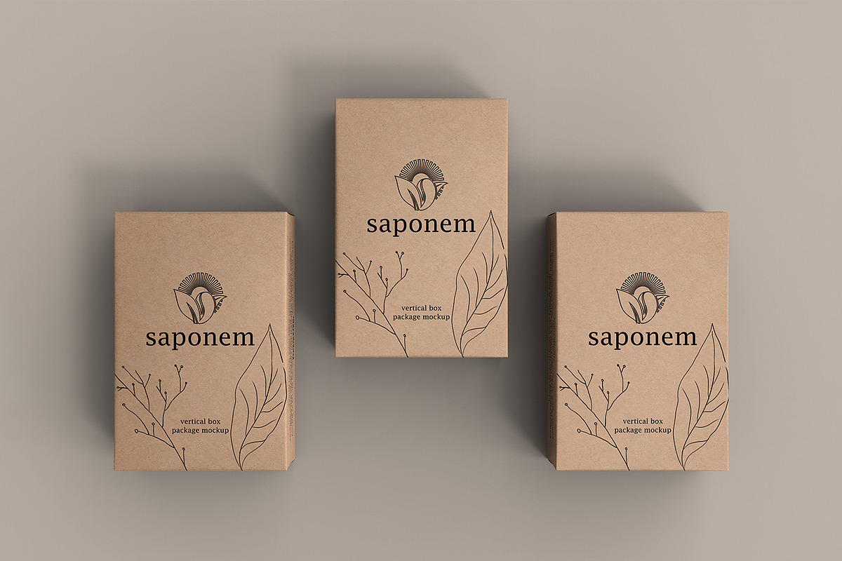 Vertical Kraft Soap Box Pack Mockup, a Packaging Mockup by Ram Studio LLC (Photo 5 of 8)