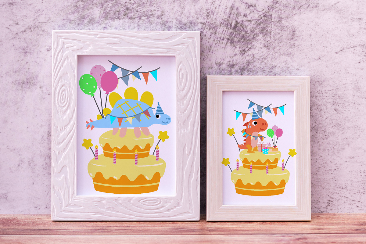 Happy Birthday Dinosaur party cake, an Animal Illustration by Noey smiley (Photo 9 of 9)
