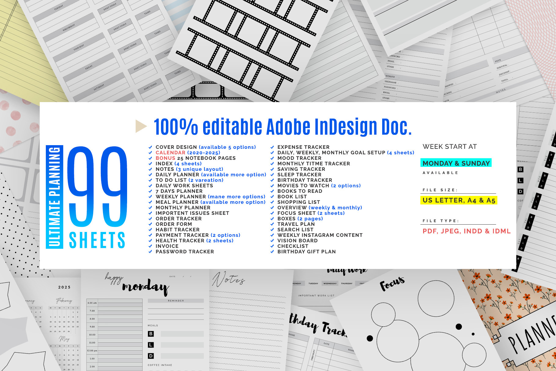 Ultimate Planner Bundle Pack Vol.03, a Stationery Template by Amit Debnath