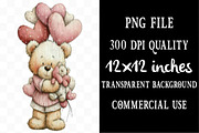 Valentine's Day Teddy Bears Clipart, an Illustration by Designking (Thumbnail 4 of 5)