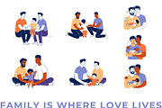 Fathers & Families: Inclusive Vector, a Person Illustration by VasilkovS (Thumbnail 2 of 4)