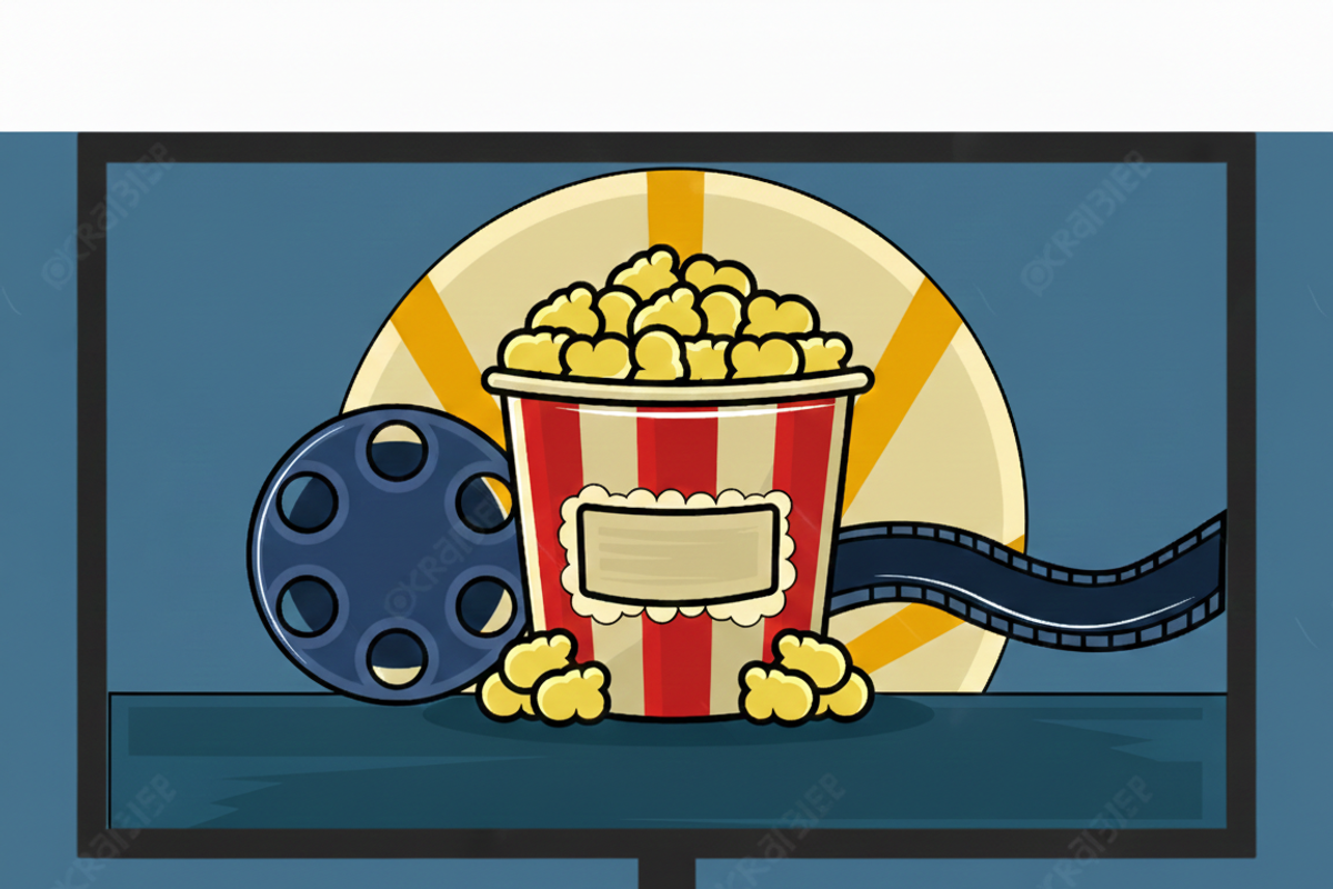 Popcorn and film reel vector design, a Decorative Illustration by zyxroun shop (Photo 2 of 3)