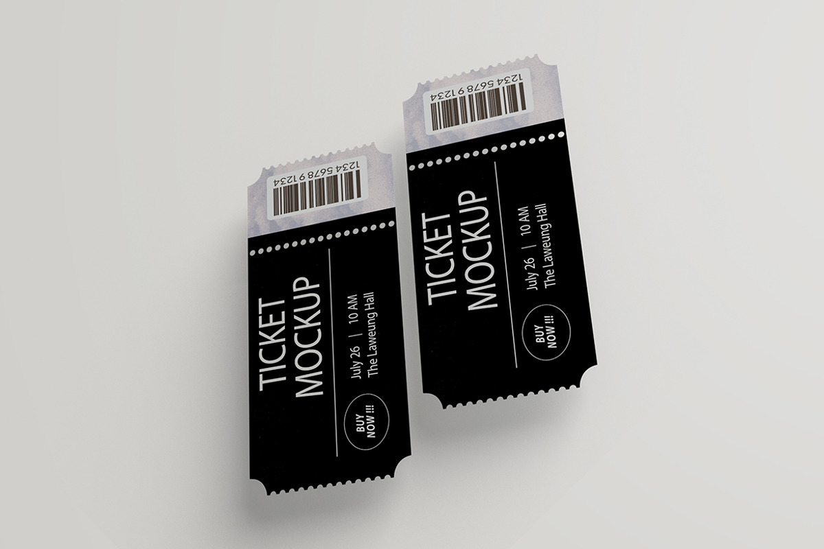 Perspective Ticket Mockup, an Advertising Mockup by Alhaytar (Photo 5 of 5)