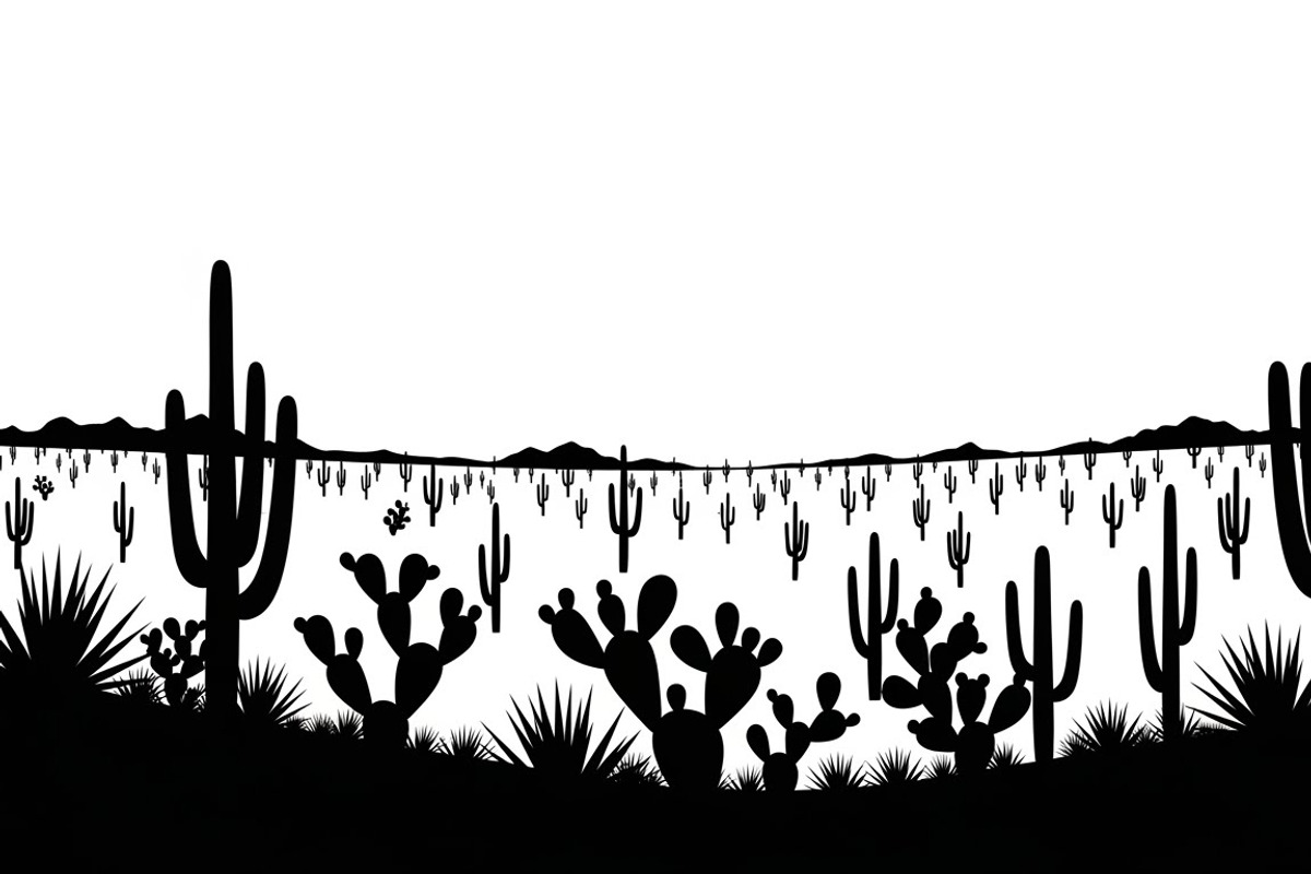 collection of desert cactus silhouet, an Illustration by Amazin_art (Photo 28 of 33)