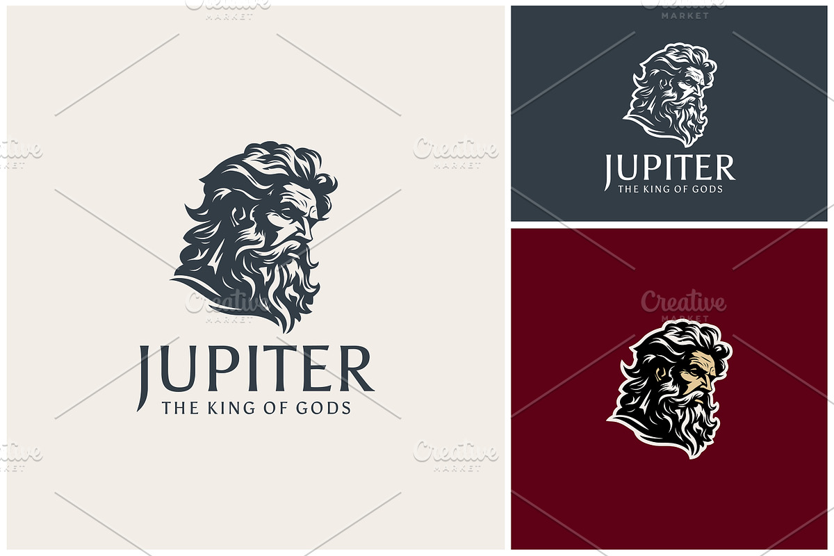 Zeus Neptune Poseidon Jupiter Logo, a Branding & Logo Template by Enola99d