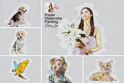 Pastel Watercolor Painting Photoshop, an Action Add-On by Photoshop Action (Thumbnail 1 of 12)
