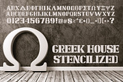 Stencilized Greek Font, a Font by Fontastic Ventures (Thumbnail 1 of 5)
