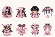 Halloween Tea Party Clipart Bundle, a Seasonal Illustration by BusyDaydesign (Thumbnail 2 of 9)