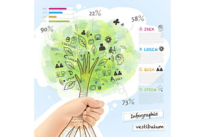 Vector Infographic With A Tree Grabb