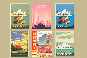 6 Sydney Vintage Posters Collection