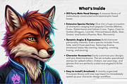 215 Furry Male Head Procreate Stamps, a Brush Add-On by Selentaori Studio (Thumbnail 4 of 13)