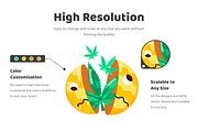 Animated Weed Stickers, a Duotone Icon by Vectors Market (Thumbnail 3 of 7)