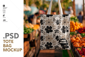 New Harvest Canvas Tote Bag Mockup