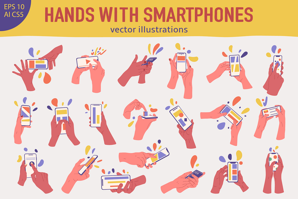 Human hands holding smartphones, a Person Illustration by GreenSky (Photo 1 of 4)