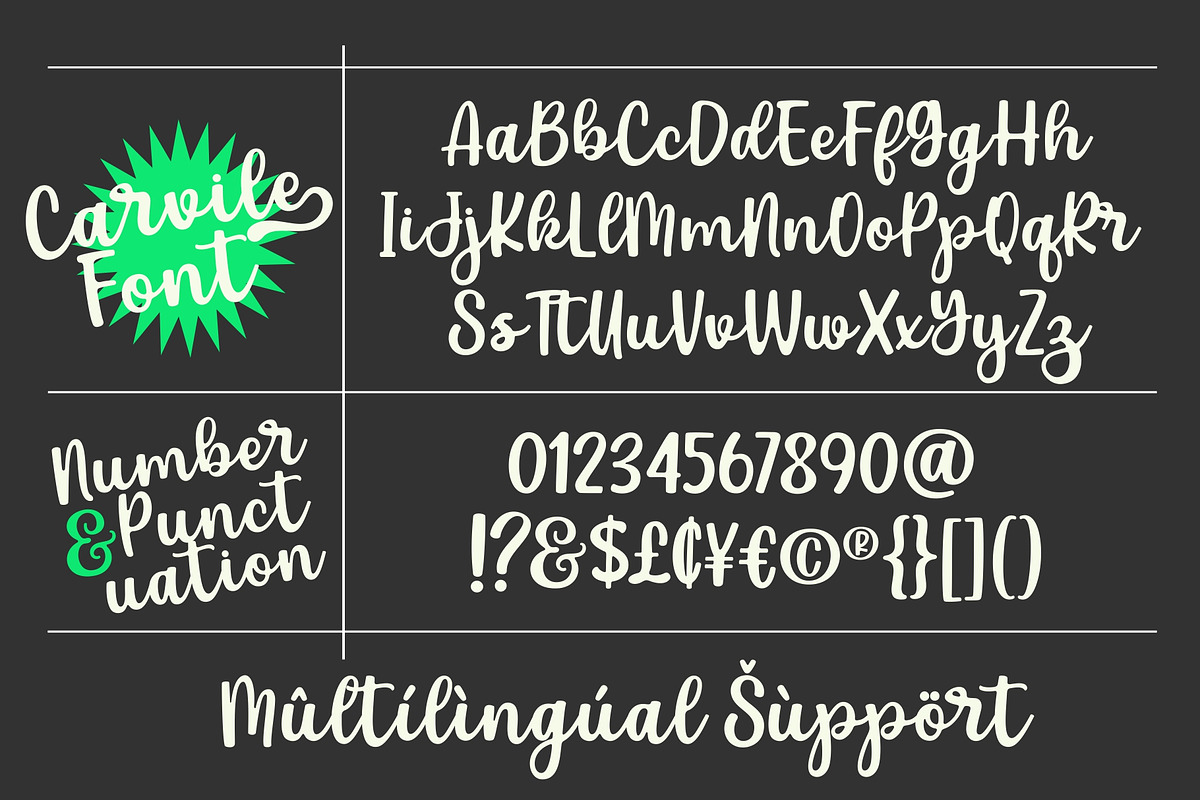 Carvile - Rounded Calligraphy Font, a Script Font by HRDR (Photo 9 of 10)