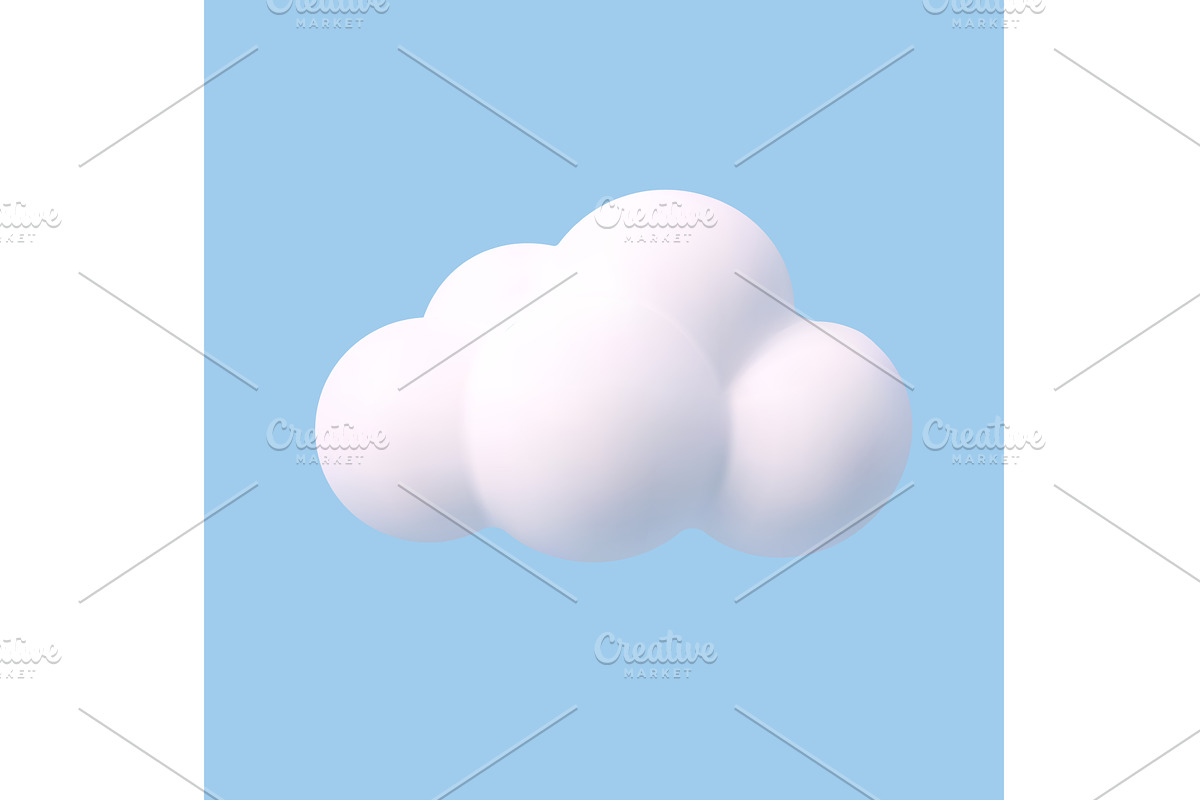 3d realistic simple cloud, an Object Illustration by ModVector