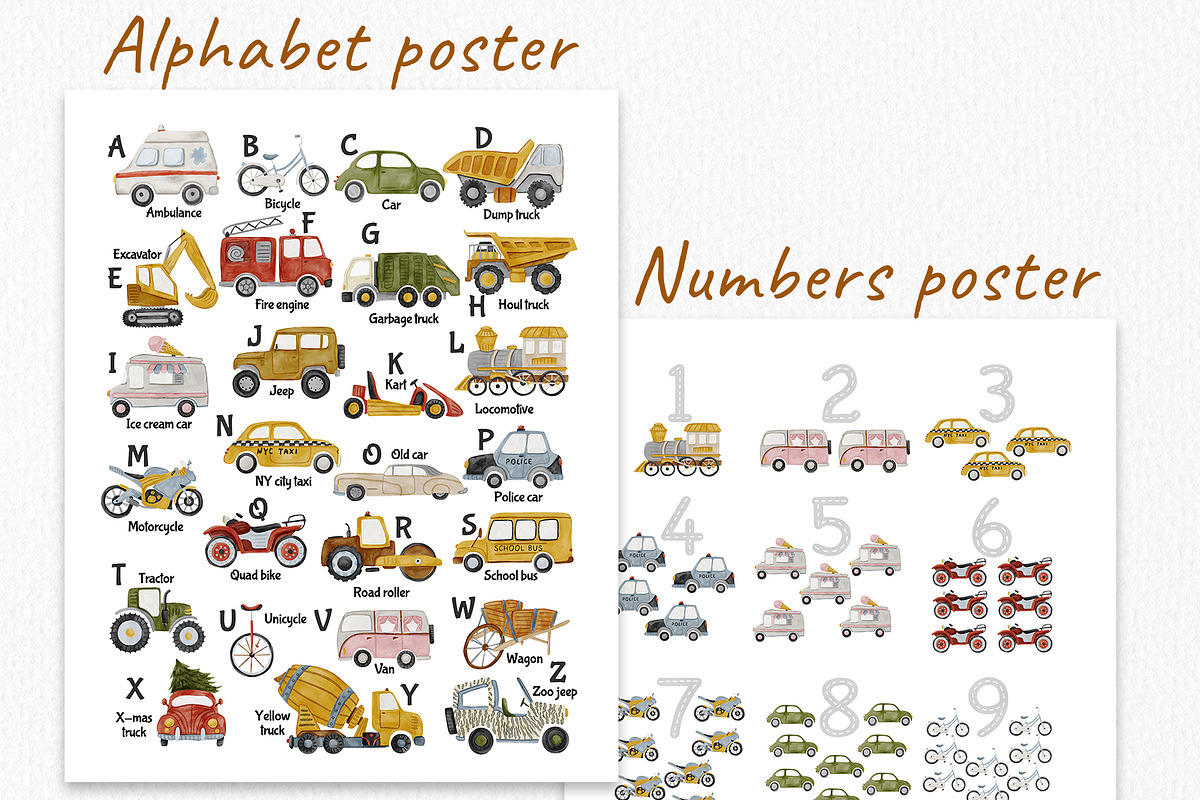 ABC transport alphabet, a Transportation Illustration by owlasya (Photo 8 of 10)