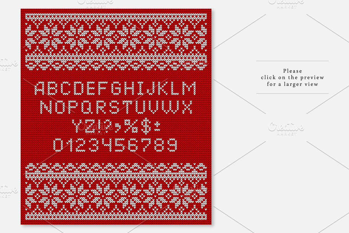Knitted Letters, Symbols & Ornaments, a Background Graphic by JuliaMalinovskaya (Photo 4 of 5)