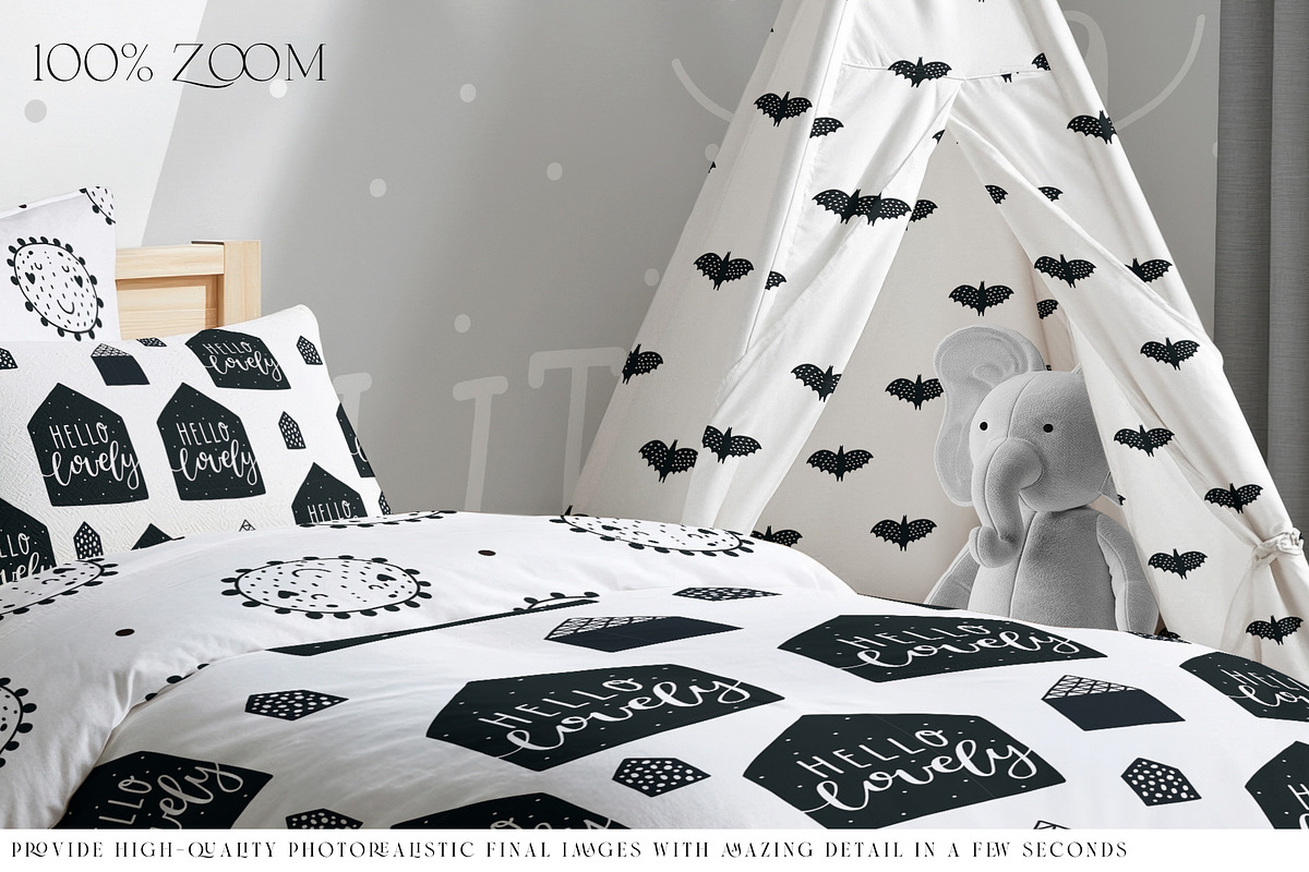 Toddler's Bedding & Teepee Mockups, a Household Mockup by mock-ups (Photo 8 of 11)