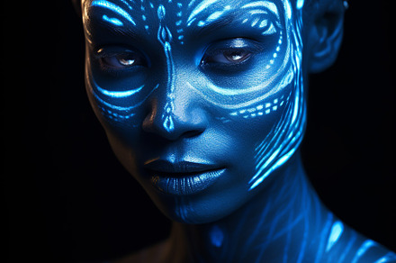 Humanoid bioluminescent Avatar, a Person Photo by Hamza067