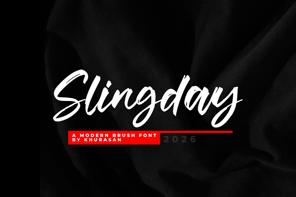 Slingday Script, a Script Font by khurasan (Photo 1 of 7)