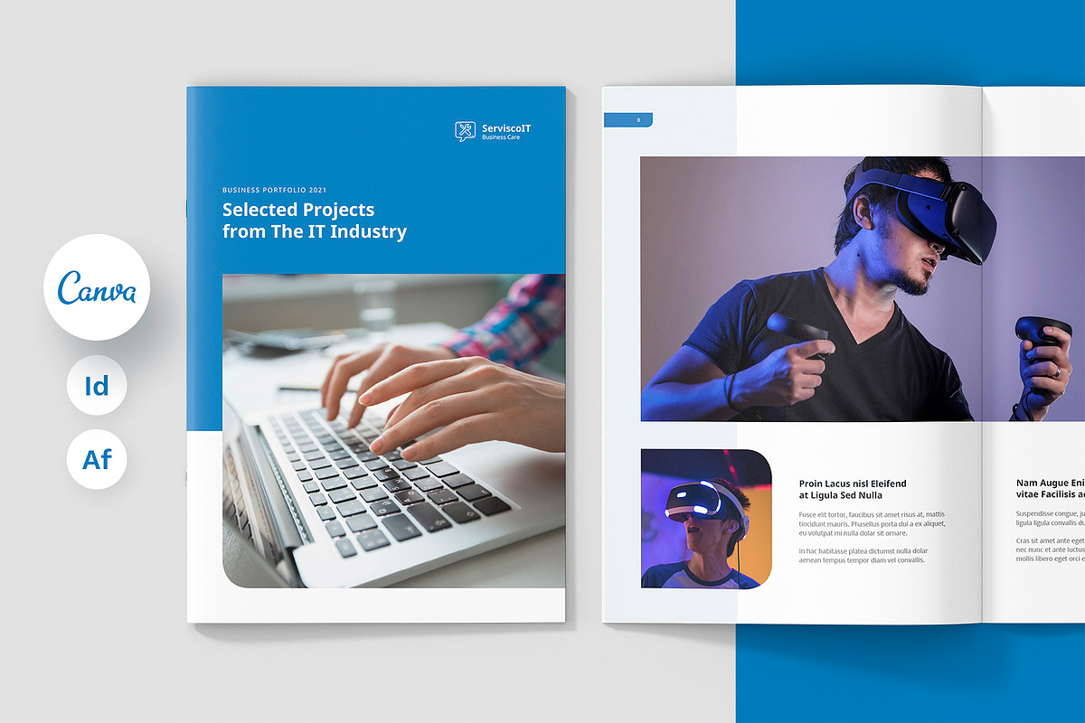 IT Service Business Portfolio Canva, a Brochure Template by artbart (Photo 1 of 6)