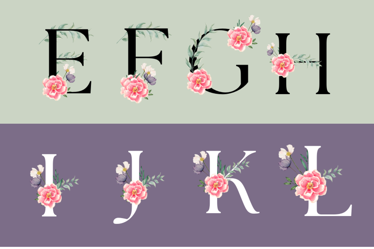 Flower Font, a Design Template by RiyaKhandelwal2 (Photo 3 of 6)