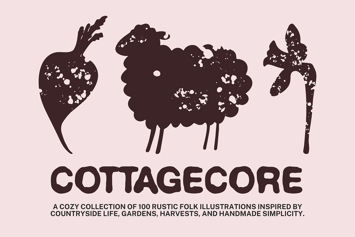 Cottagecore: 100 Farm & Garden Pack, a Decorative Illustration by Veyla (Photo 1 of 14)