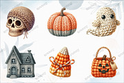 Crochet Halloween Sublimation Clipar, an Illustration by designcity5 (Thumbnail 3 of 5)
