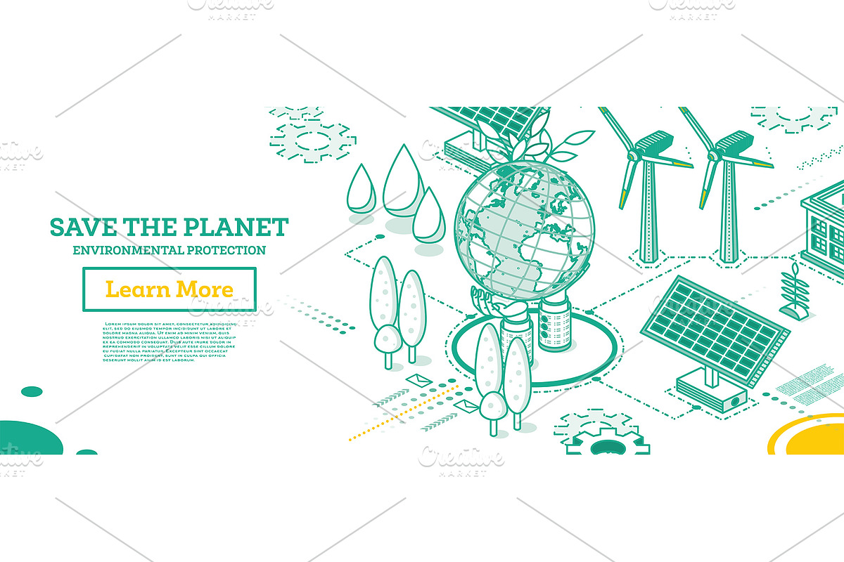 Save the Planet. Hands Hold Model, an Illustration by Booblgum