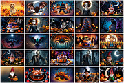 Halloween Background, a Background Graphic by Forhadx5 (Thumbnail 6 of 14)