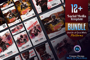 Boxing Social Media Post Template, a Social Media Template by Creative_View
