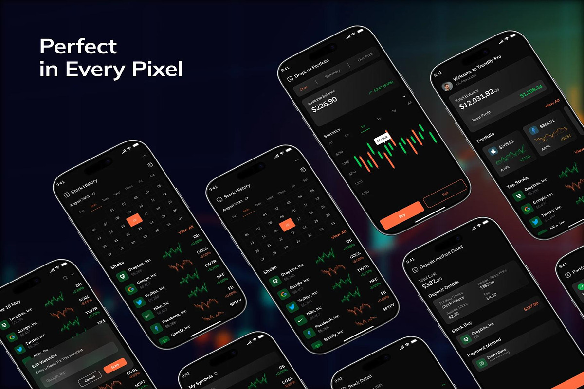 Trendify Pro Stock Trading App UIKit, an UI Kit Template by Lumina_ui_ux202 (Photo 4 of 6)
