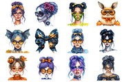 Halloween Messy Bun Png Bundle, an Illustration by Daily.Designs (Thumbnail 2 of 4)