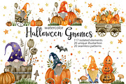 Watercolor Gnomes Halloween., a Decorative Illustration by Kira Konoshenko (Thumbnail 1 of 8)