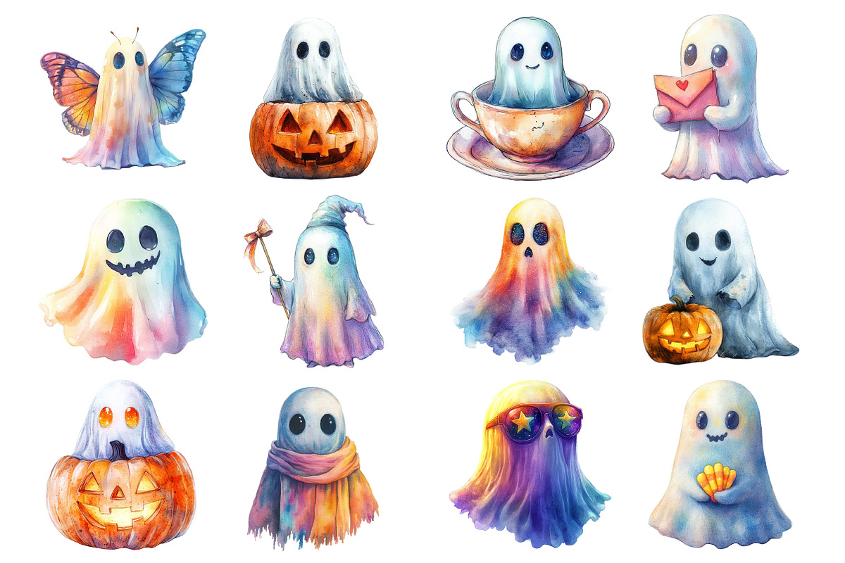 Halloween Iridescent Ghost Clipart, an Illustration by Daily.Designs (Photo 3 of 3)