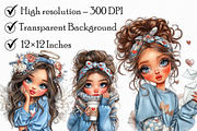 Whimsical Valentine Girl Clipart, an Icon by Libby Wishes (Thumbnail 6 of 7)