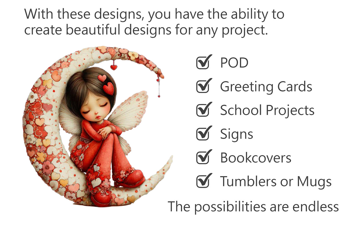 Valentine Fairy Clipart Bundle, an Illustration by Pixels.Craft (Photo 3 of 5)