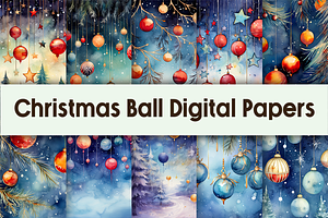 Christmas Ball Digital Papers