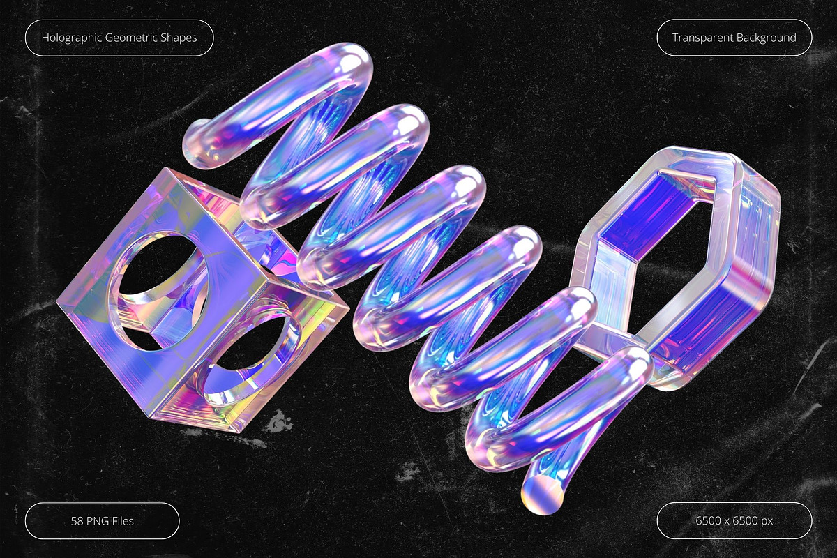 3D Holographic Geometric Shapes, an Object Graphic by Design Studio (Photo 2 of 7)