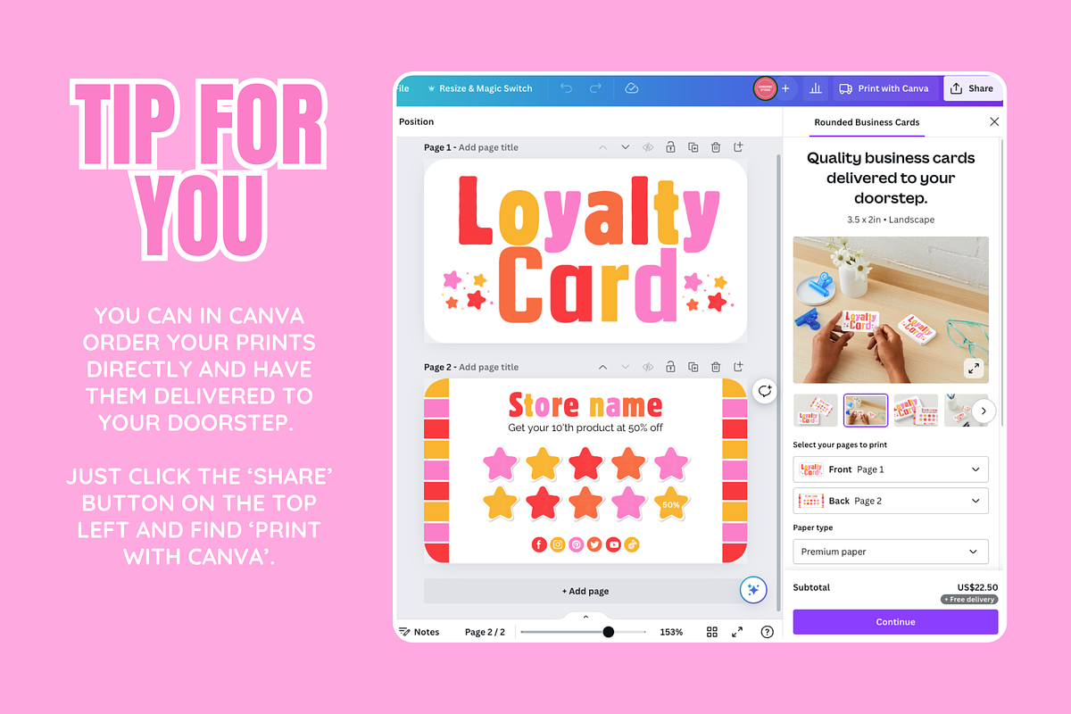 Colorful Loyalty Card Template, a Business Card Template by SunshineStudioBoutique (Photo 4 of 11)