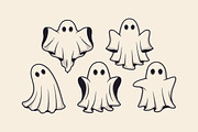 Cute Vintage Ghosts - 22 Icons, an Object Graphic by DenysHolovatiuk (Thumbnail 5 of 5)