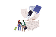 Residence permit, migration concept, a Person Illustration by PaperTrident (Thumbnail 4 of 9)
